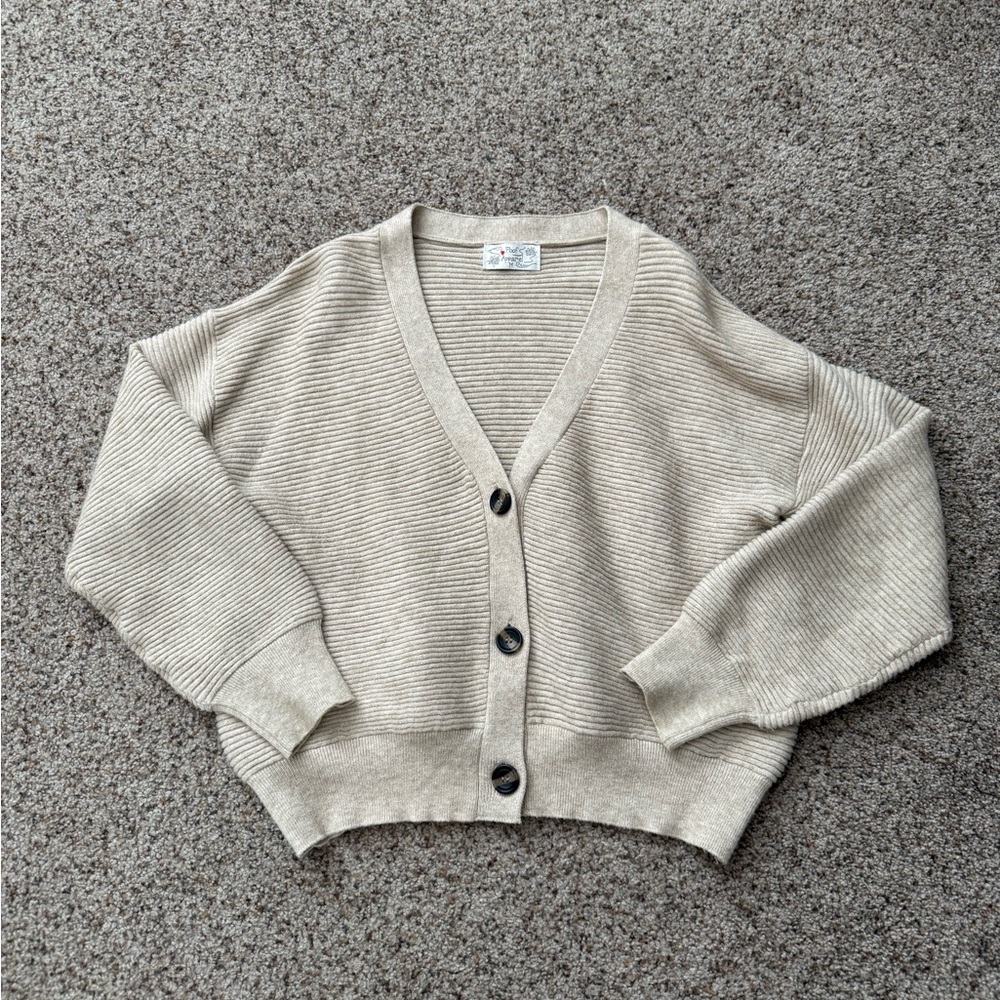 Tan Button-Up Sweater